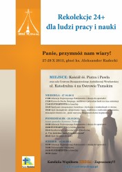 Rekolekcje 24+ dla ludzi pracy i nauki, 27-29.10.