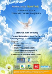 Czuwanie w Wigilię Zesłania Ducha Świętego, 7.06.